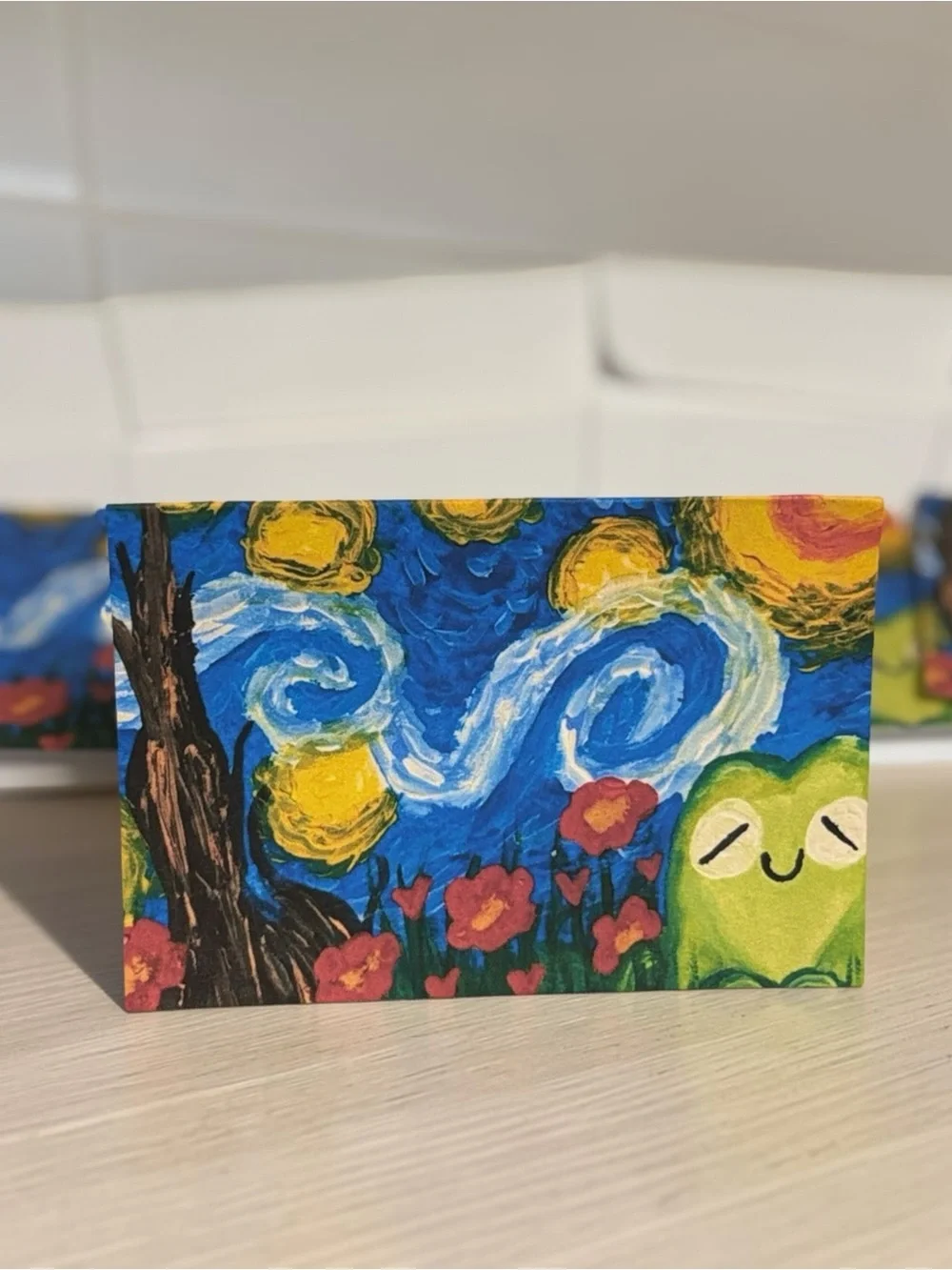 Starry Night Frog Greeting Cards Set of 5 | Whimsical Art by Briefcase Artist